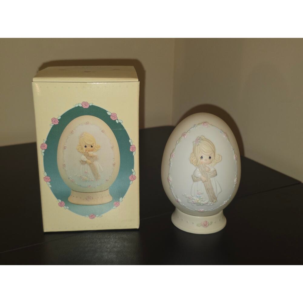 Precious Moments 1991 Easter Egg I Will Cherish The Old Rugged Cross Box 523534